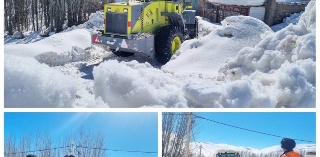 برف روبی در کوهرنگ با کمک ماشین آلات راهداری خوزستان